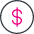 icon low cost one dollar sign